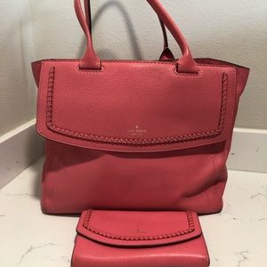 Kate spade pink handbag and wallet